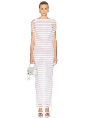 Jean Paul Gaultier Mariniere Striped Long Dress in White